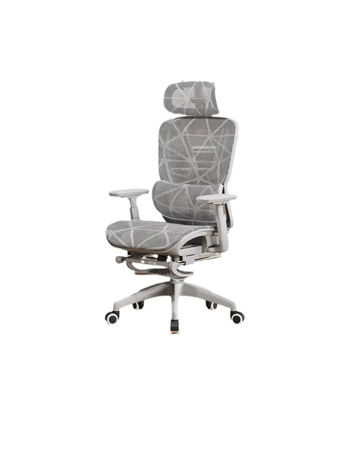UVR Ergonomischer Mesh Bürostuhl in Grau mit Kopfstütze und Armlehnen für Gaming und Büro - Bild 3