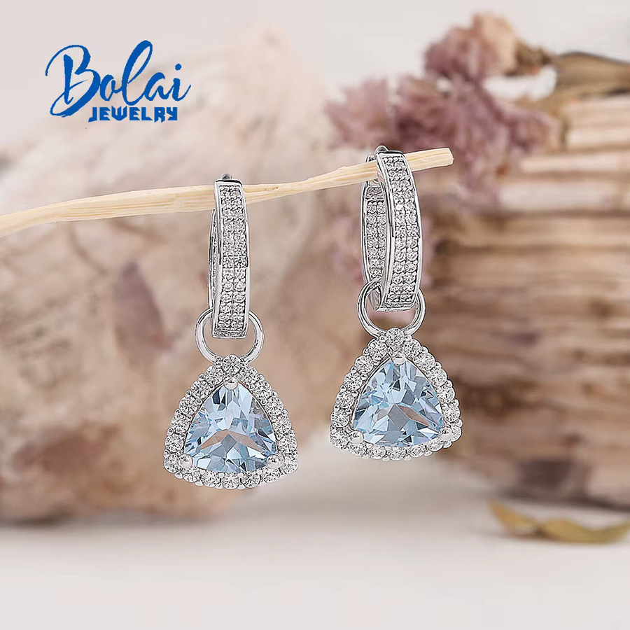 bolaijewelry Ohrringe, 925 Silber, Topas, Zirkonia, Damen - Bild 2