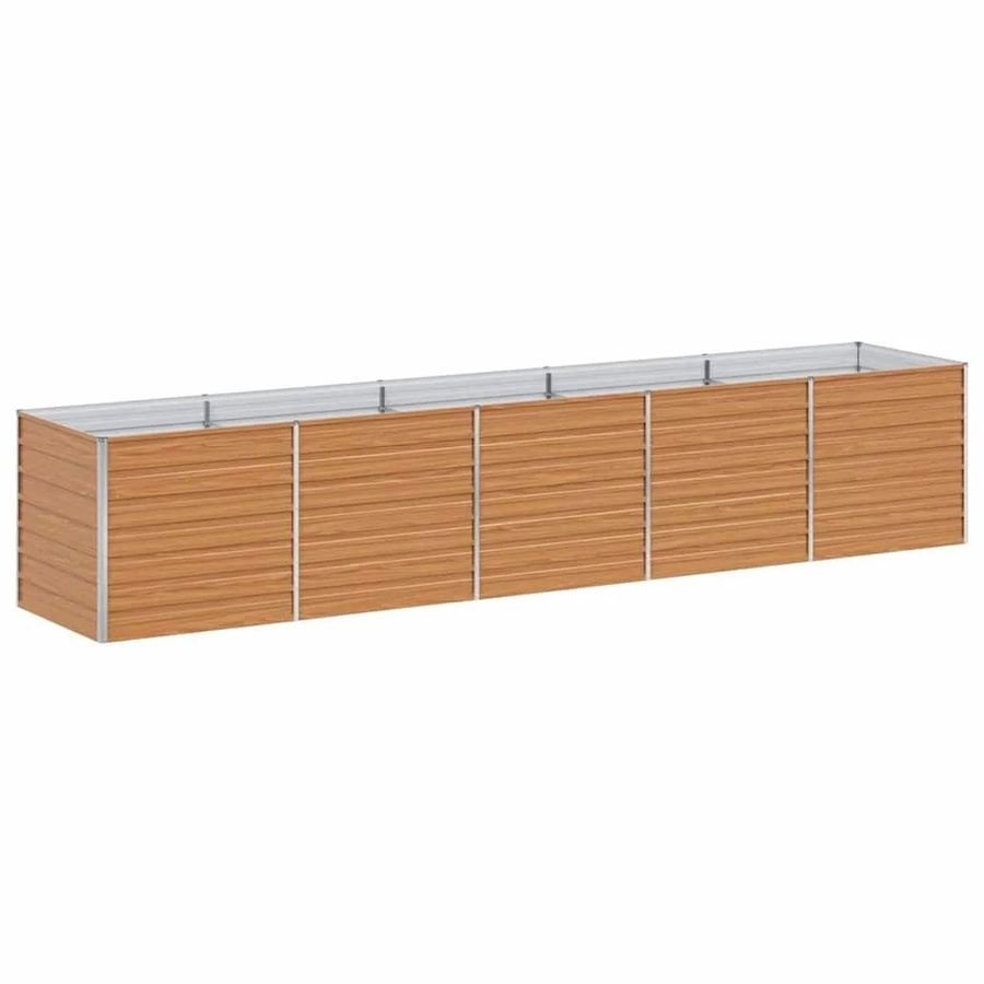 vidaXL Hochbeet aus verzinktem Stahl in Hellbraun, B/T/H: 400 x 80 x 77 cm - Bild 2