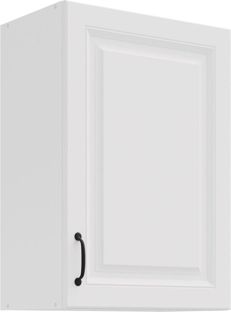 Hängeschrank Stilo in Weiß im Landhausstil mit Einlegböden und Flügeltüren, Breite: 50 cm - Bild 1