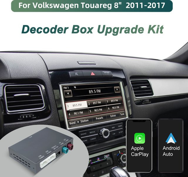 ANYFAR Kabelloses CarPlay und Android Auto Nachrüstkit für VW Touareg mit 8-Zoll-Bildschirm (2011-2017), Schwarz, mit Wi-Fi und Bluetooth - Bild 1