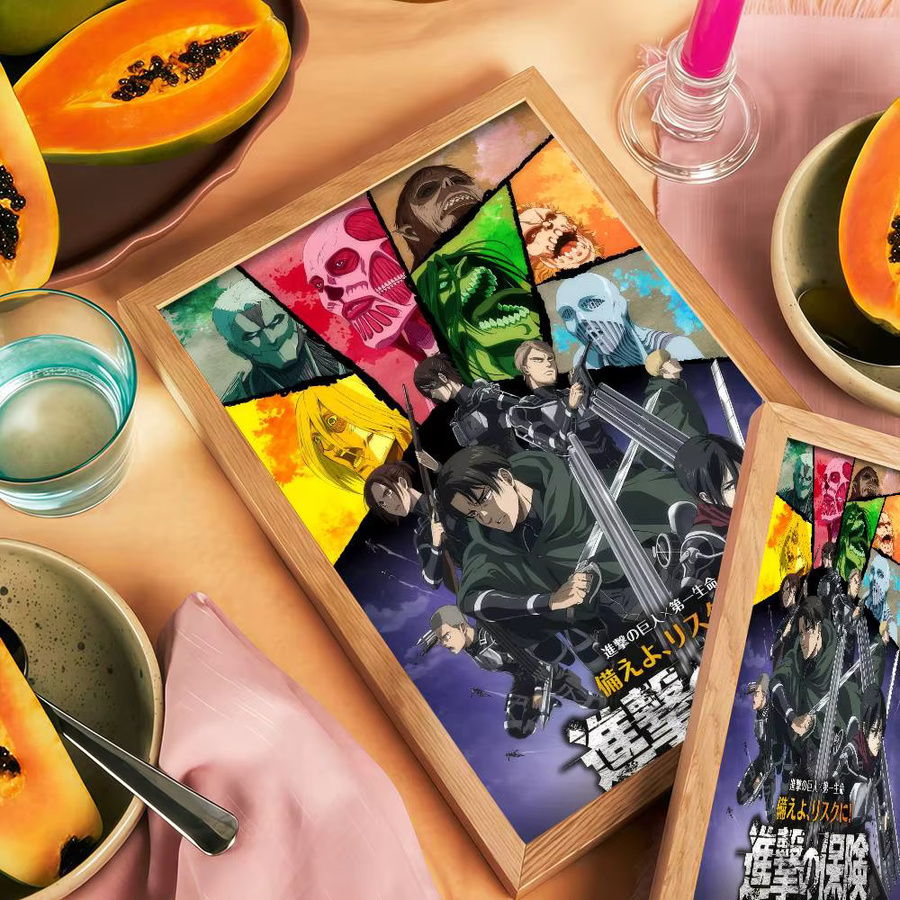 Wasserfeste Anime Wandaufkleber und Poster im Attack on Titan Design, Mehrfarbig - Bild 2
