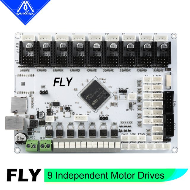 Mellow FLY 9 Motorsteuerung für Marlin und Klipper, 32-Bit ARM Motherboard mit TMC2209 für 6 Extruder, geeignet für Voron 3D-Drucker - Bild 1