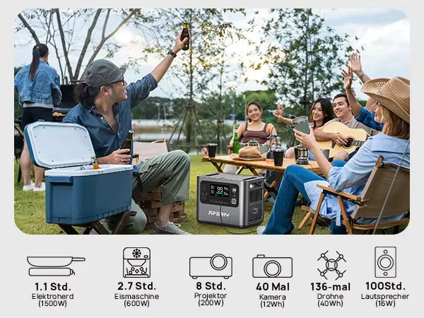 AFERLY P210 Solargenerator Tragbare Powerstation mit 2048Wh LiFePO4-Akku und 2400W in Grau - Bild 3