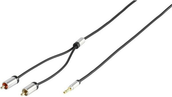Vivanco Premium Audiokabel Cinch auf 3,5 mm Klinke, Schwarz, Länge: 2,5 m - Bild 1