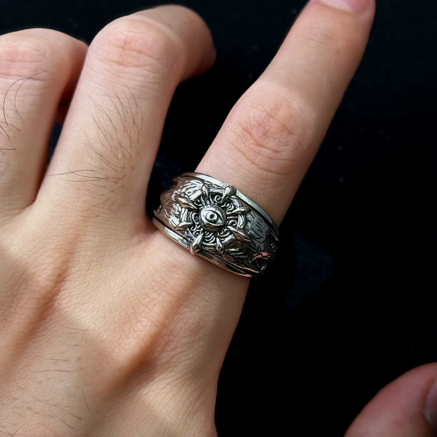 LENNIK Offener Ring, versilbertes Messing, Herren - Bild 4