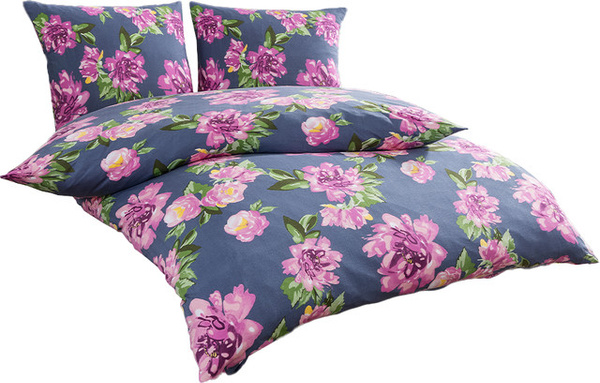 Dreamtex Aloe-Vera Jersey-Bettwäsche aus Baumwolle gestreift mit Reißverschluss