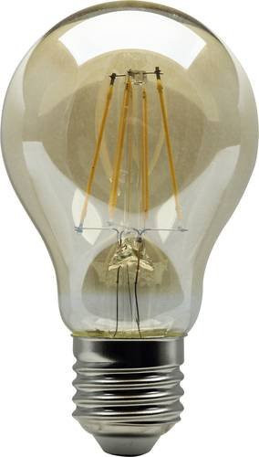 Heitronic LED Filament E27 Glühbirne Warmweiß, 4W entspricht 35W, transparent/gold/brass, Durchmesser: 6 cm, Höhe: 10,8 cm, nicht dimmbar - Bild 1