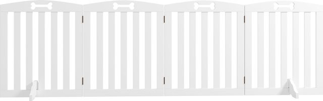 PawHut Hundegitter 4-teilig aus MDF Weiß B/H/T: 207,5 x 61 x 30 cm - Bild 1