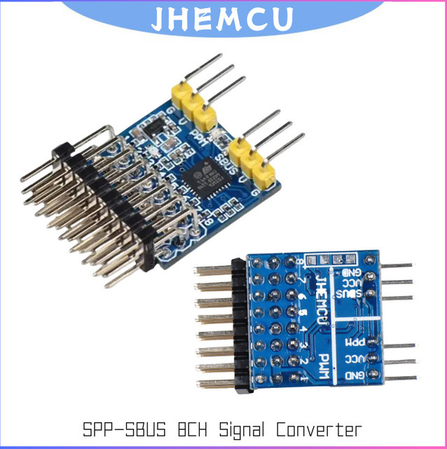 JHEMCU SPP 8CH Signalwandler für SBUS PPM PWM Modul-Ausgang, kompatibel mit Flysky Ia6B und Frsky X8R Empfängern für RC Flugzeuge und FPV Drohnen, Blau - Bild 1
