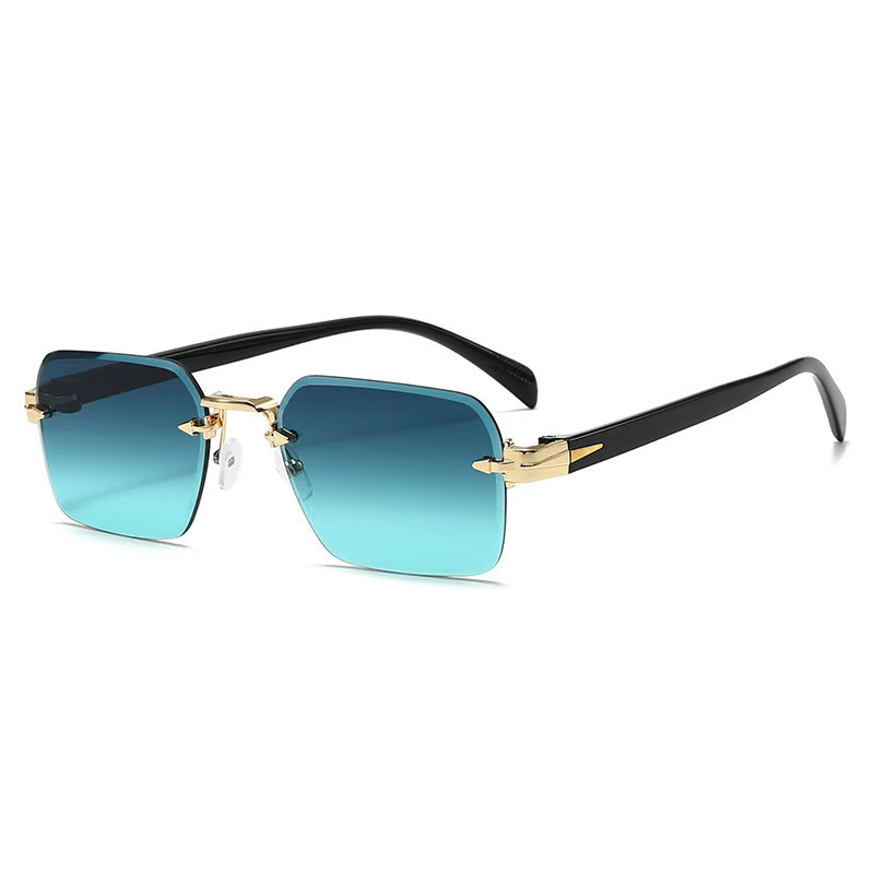 ERIKOLE Sonnenbrille randlos, Herren, goldfarben, grüne Gläser, polarisiert - Bild 4