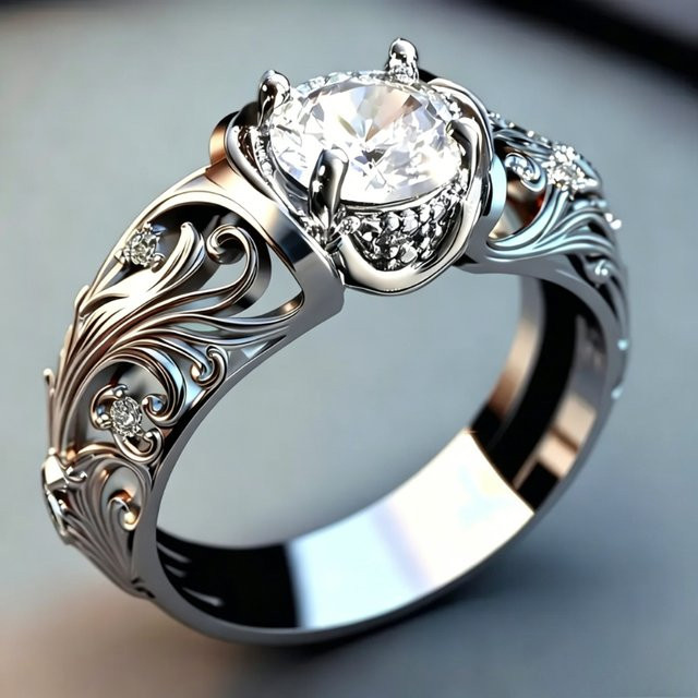 Ring Gotisch, Zirkonia, Silber, Damen - Bild 1