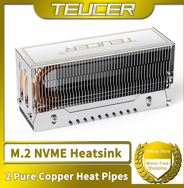 TEUCER M2-10 Dual Heat Pipe Kühler für M.2 2280 NVMe SSD in Silber - Bild 1
