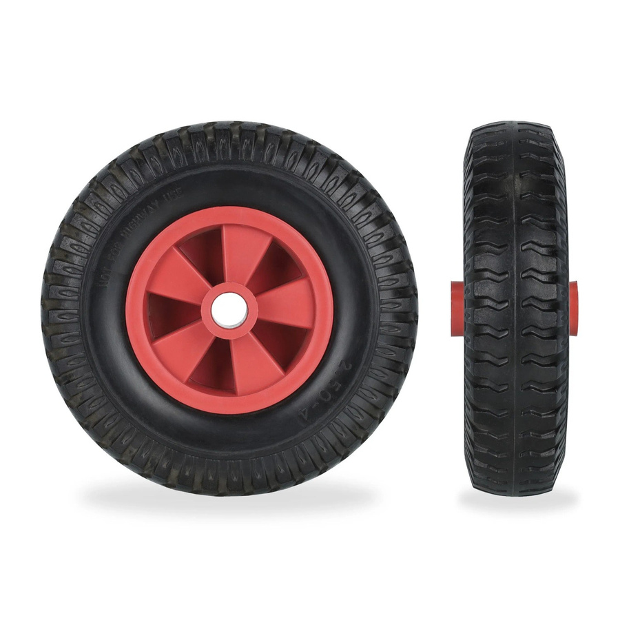 Relaxdays Schubkarrenrad aus Vollgummi in Schwarz, 2er Set, Durchmesser: 22 cm, Breite: 6 cm - Bild 2