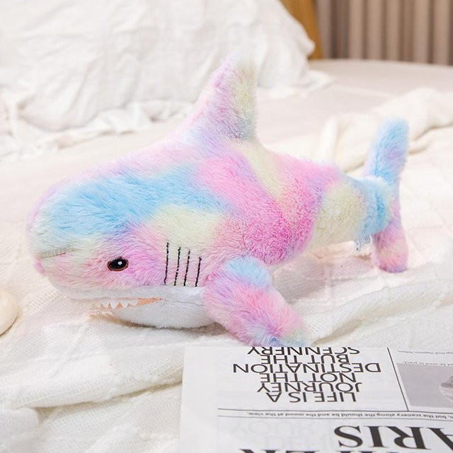 Wucifang Bags Haifisch-Stofftier, Kuscheltier, rosa, bunt, 40cm - Bild 1