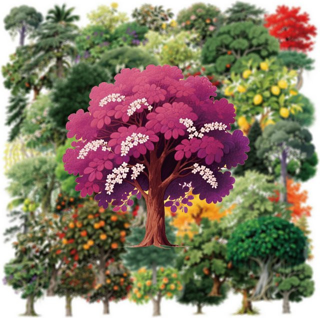 Rspctou Transparent Wald Baum Cartoon Aufkleber, multicolour - Bild 1