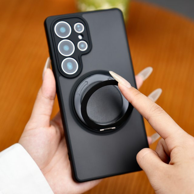 Magnetische Handyhülle für Samsung Galaxy S26 S25 S24 S23 Ultra Plus FE in Pink mit 360 Grad Stoßfestigkeit und drehbarem Ring - Bild 1