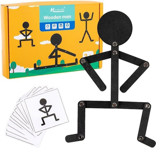 Montessori Monkey Man Puzzlespiel, Holz, 24-teiliges Set, ab 3 Jahre - Bild 1