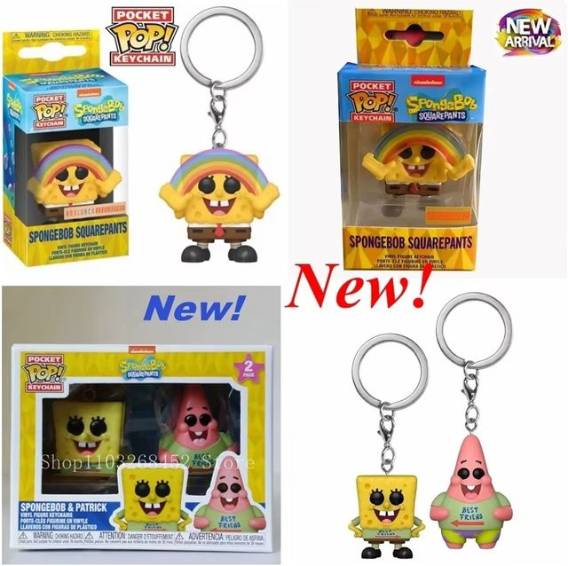 Funko SpongeBob Schwammkopf Patrick Rainbow Collection Schlüsselanhänger, Actionfigur, ab 3 Jahren - Bild 1