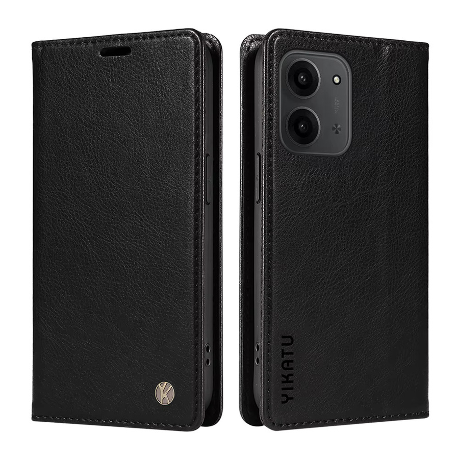 Xiaomi Magnetische Flip-Lederhülle Premium Litchi Stria für Redmi 15 15C 14C 13 13C 12 12C 10 Prime 10C 10A 9A 9C A5 A3 A1 Plus in Schwarz - Bild 2