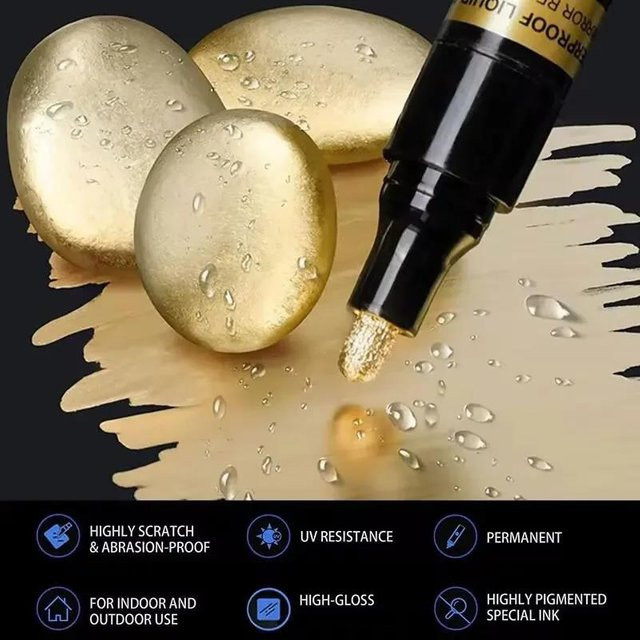 Permanenter Markierungsstift für Modellmalerei und Ausbesserungen mit 2 mm Spitze in Gold und Silber - Bild 1