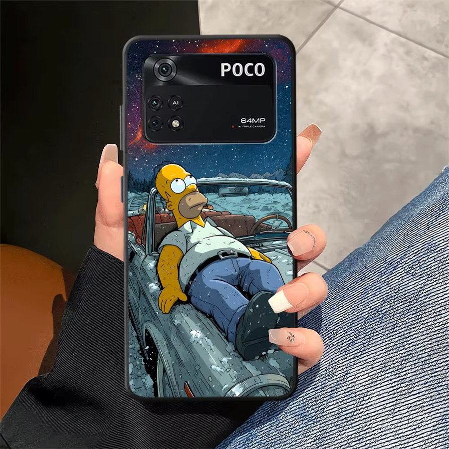Handyhülle mit The Simpsons Homer Art für Xiaomi Poco F8 M3 M4 M7 Pro M5 C50 F3 C75 X3 X4 X5 X7 Pro C61 F1 C71 in Schwarz - Bild 6