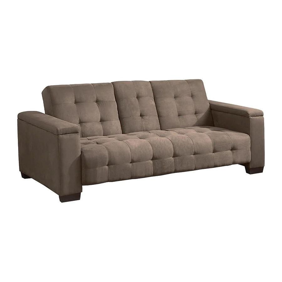 Vente-unique Schlafsofa Devonshire in Braun mit Mikrofaser und Punktsteppung, Breite: 218 cm - Bild 2