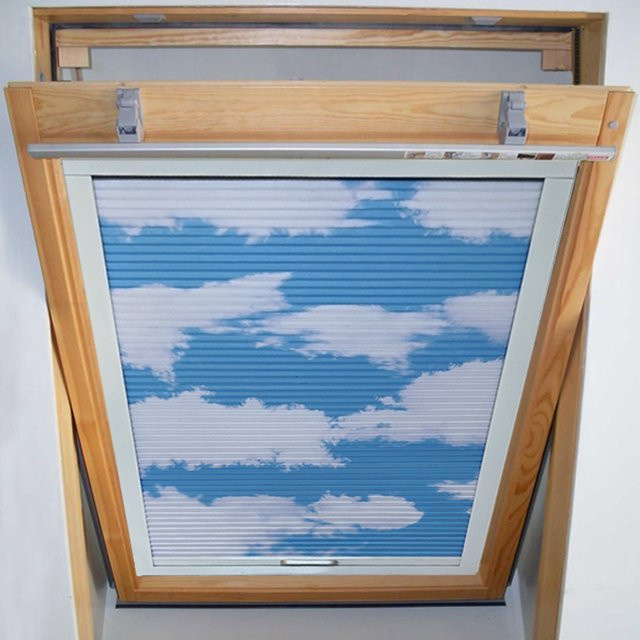 Sunroad Loft-Wabenjalousien für Oberlichter mit Verdunkelung aus Vliesstoff und Aluminium, Blau - Bild 1