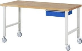 Rau Fahrbare Werkbank 7001A1 höhenverstellbar grau/mehrfarbig B/T/H: 200 x 90 x 95-100 cm - Bild 1
