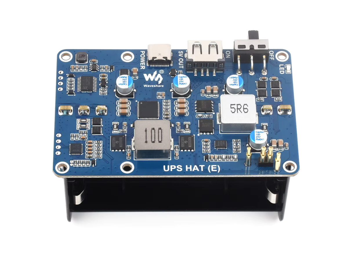 Waveshare USV HAT (E) für Raspberry Pi mit USB-C bidirektionalem Schnellladen, 5 V 6 A, unterstützt 4 x 21700 Li-Batterien - Bild 3