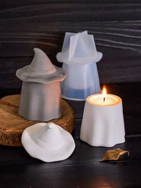 UDOCOOL Silikonform für DIY Geist Kerzen und Beton-Gussformen in Weiß - Bild 1