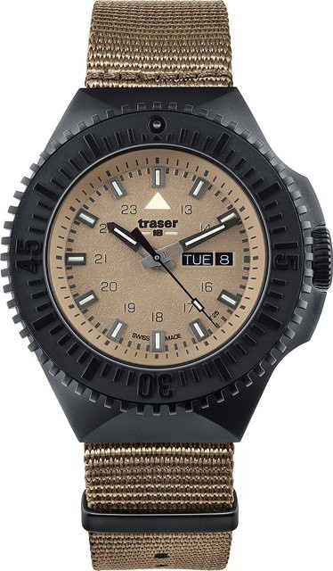 Traser Herrenuhr, Quarz, Edelstahl, 46 mm, Textil/NATO, 20 ATM - Bild 1