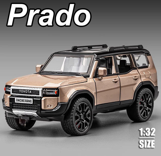 MAKEDA Land Cruiser Prado Crown, Miniaturmodell Spielzeugauto, 1:32, mit öffnenden Türen, Gummireifen, Rückziehfunktion - Bild 1