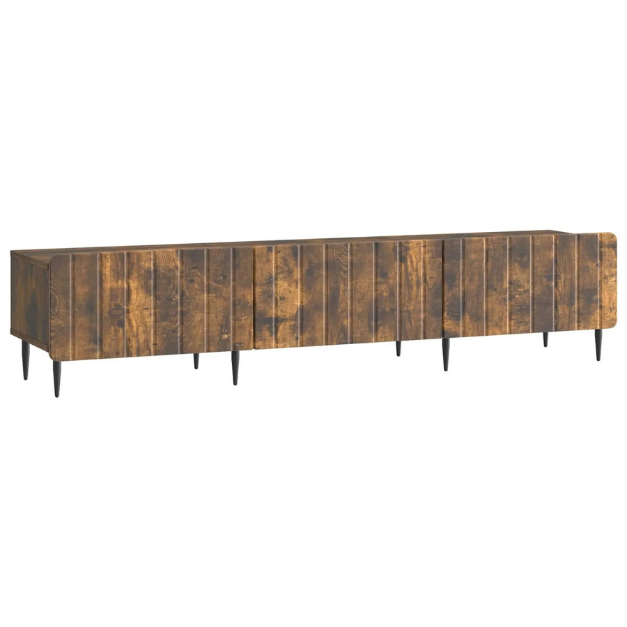 vidaXL TV-Schrank aus Holzwerkstoff in Geräucherte Eiche, Braun, B/T/H: 147 x 34,5 x 32 cm - Bild 2