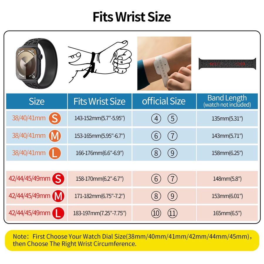 Solo Loop Armband für Apple Watch, Silikon, Schwarz, Unisex - Bild 2