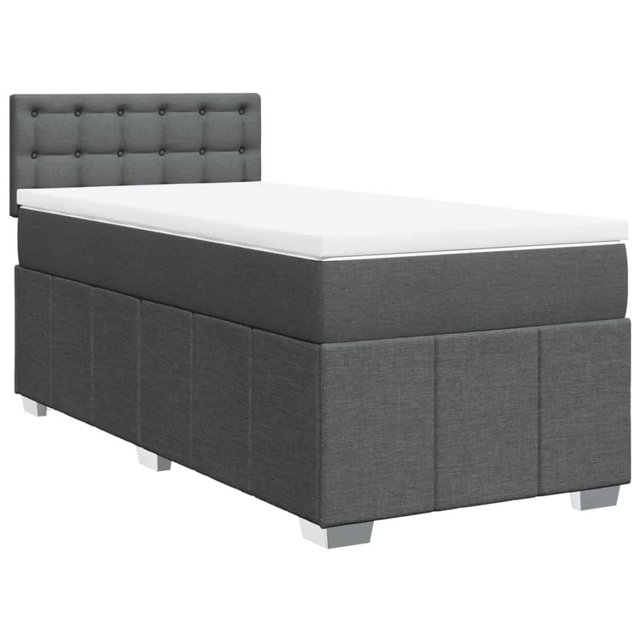 vidaXL Boxspringbett mit Matratze Dunkelgrau B/T/H: 80 x 200 x 100,5 cm Hybrid-Konstruktion mit Taschenfederkern - Bild 2