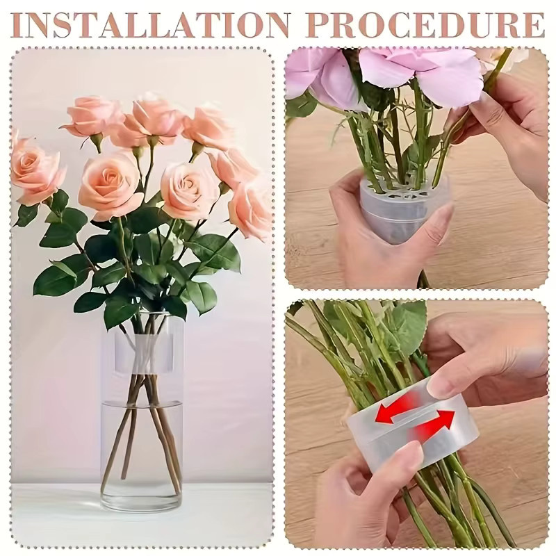 YOCITY Spiralvase Blumenarrangierer aus transparentem Kunststoff als unsichtbarer Ikebana-Stielhalter für dein DIY-Blumenarrangement - Bild 2