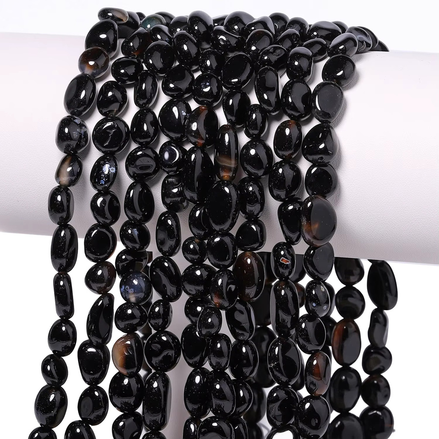 xilitata Naturstein Perlen, Schwarz Onyx, Unisex - Bild 3