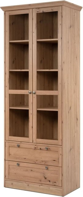 Furn.Design Vitrine Rubik aus Eiche Artisan in Braun mit Glastüren und viel Stauraum, B/T/H: 80 x 45 x 200 cm - Bild 1