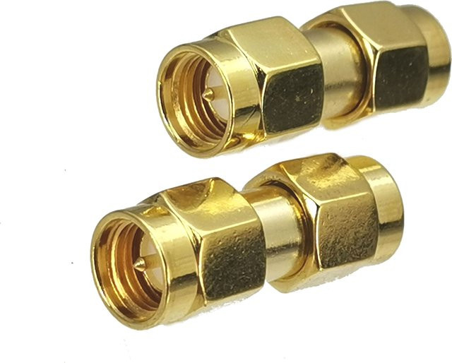 FJP-620 RF-Koaxial-Verbindungsadapter SMA-Stecker auf SMA-Stecker, gerade, Messing, Gold - Bild 1