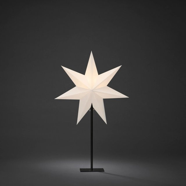 Konstsmide LED-Papierstern in Weiß mit Anschlusskabel und Schalter, Breite: 40 cm - Bild 1