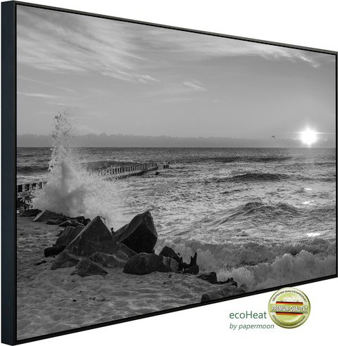 papermoon EcoHeat Infrarotheizung Strand Schwarz Weiss mit App-Steuerung und Überhitzungsschutz - Bild 1