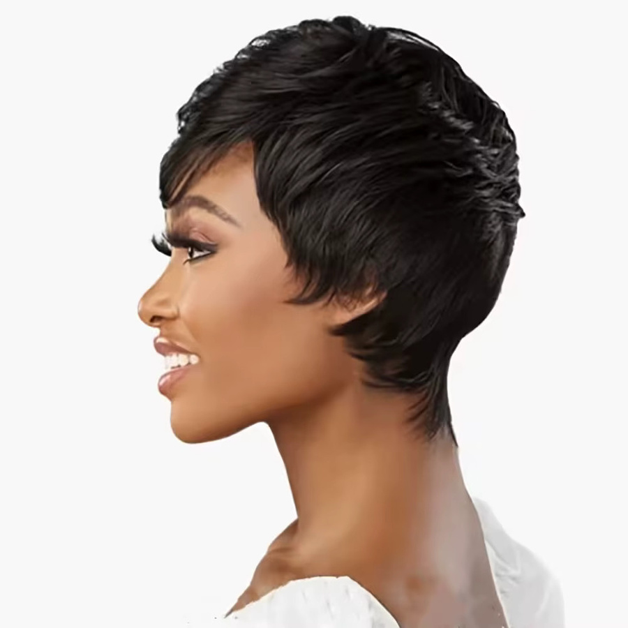 OYM HAIR Pixie-Perücke, Echthaar, mit Pony, Damen - Bild 2