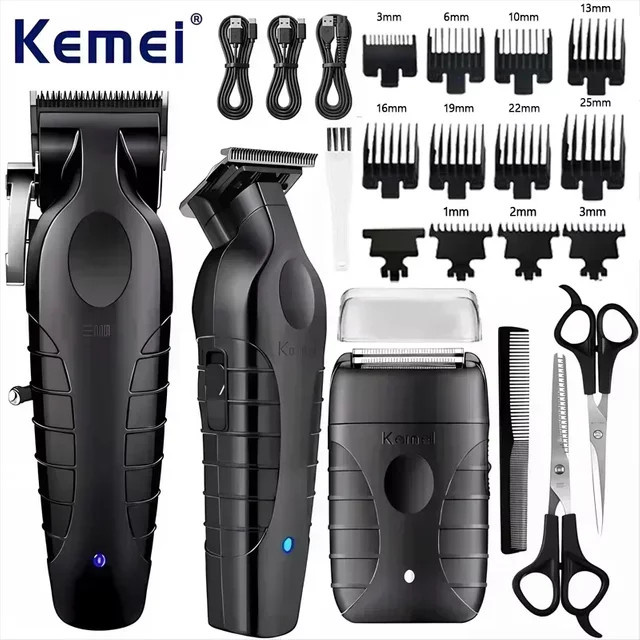 Kemei Haarschneidemaschinen-Set, Schwarz, Herren - Bild 1