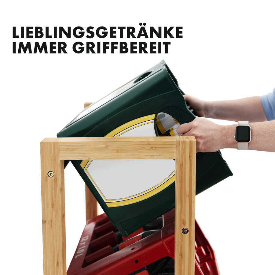 Floordirekt Bambus Flaschenkastenständer für 3 Kisten in Braun - Bild 5