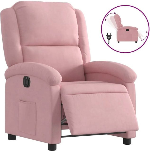 vidaXL Elektrischer Relaxsessel aus Rosa Samt mit Armlehnen - Bild 1