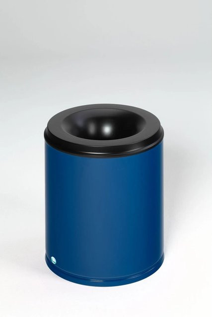 PROREGAL Selbstlöschender Papierkorb aus verzinktem Stahl in Blau, Volumen: 80 Liter, H x B x T: 56 x 46,5 x 46,5 cm - Bild 1