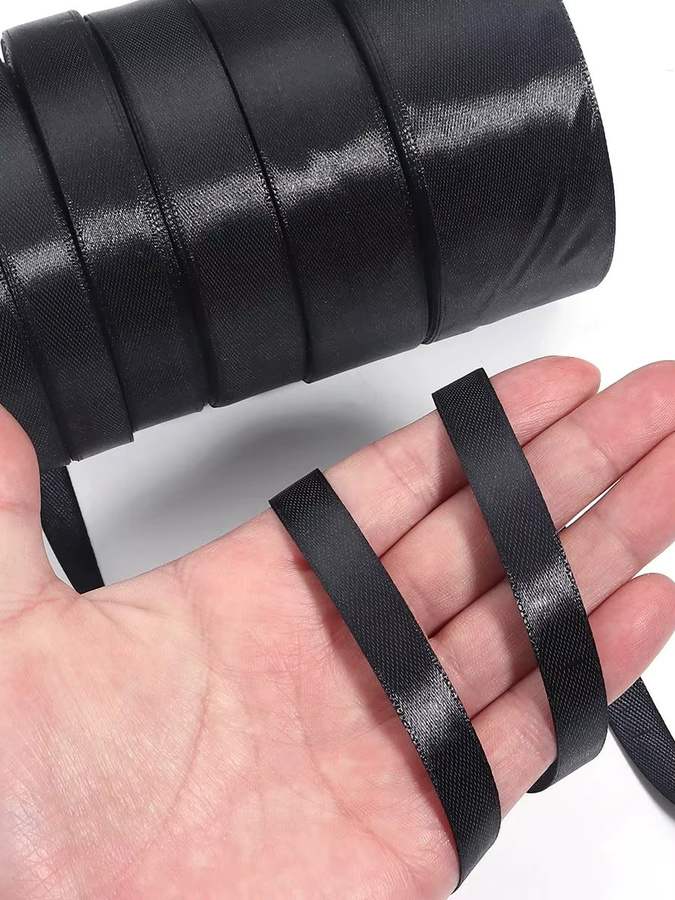 Linsoir Beads Satinband Schwarz, 23 Meter Rolle für Dekorationen, DIY und Geschenke - Bild 7