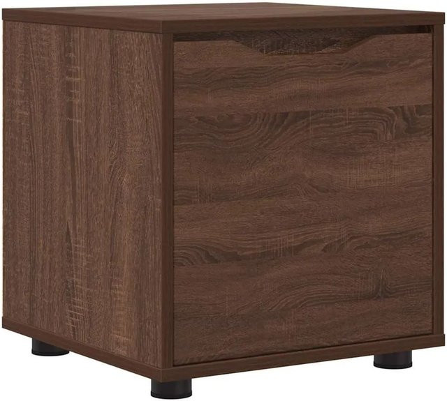 vidaXL Badezimmerschrank in Braun Eichen-Optik, wandmontiert mit Türen und Schubladen, B/T/H: 40,5 x 40 x 44 cm - Bild 1