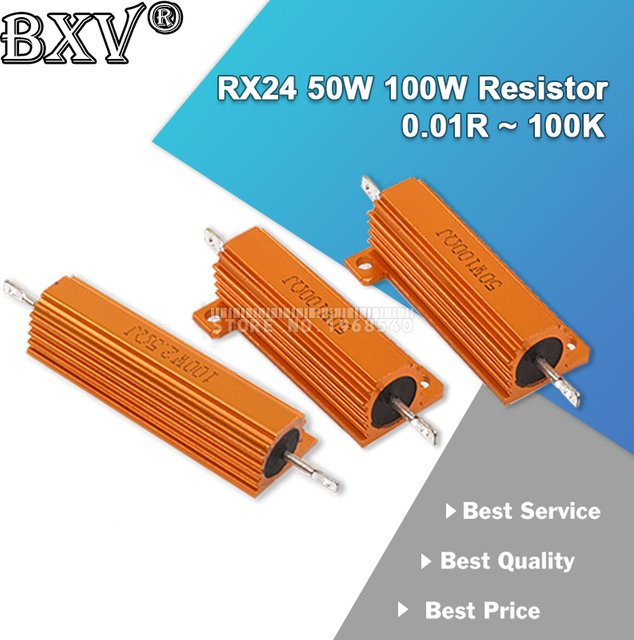 Rx24 Aluminium Power Metallgehäuse Drahtgewickelter Widerstand 50W 2,5 Ohm Orange - Bild 1